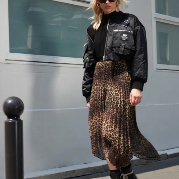 Kooples Asymmetrical Leopard Midi Skirt - Picture 9 of 10